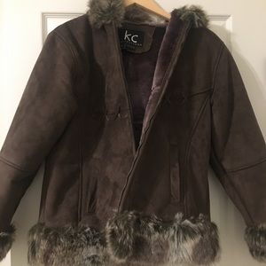 KC Collections brown fur coat